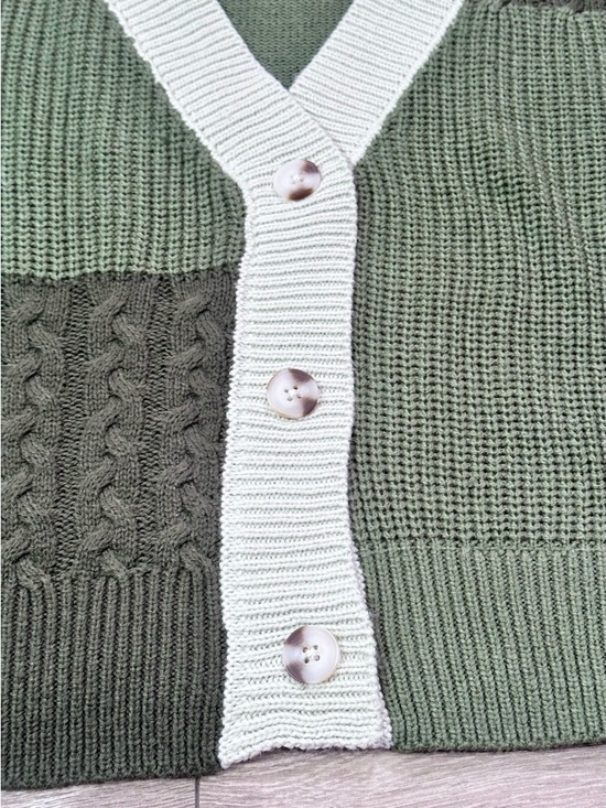 Fashion Nova Cropped Color Block Button Cardigan - Picture 11 of 16